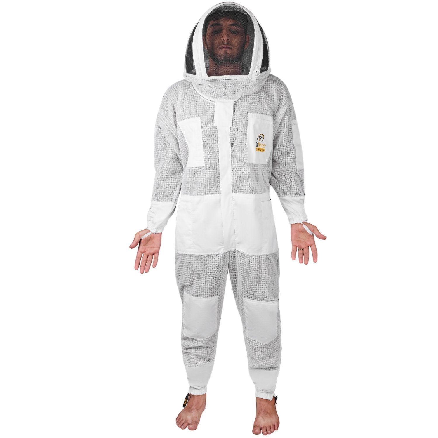 Beekeeping Starter Kit For Beekeepers With OZ Bee Premium 3 Layer Mesh Ventilated Hoodie Style Suit Protective Gear-3