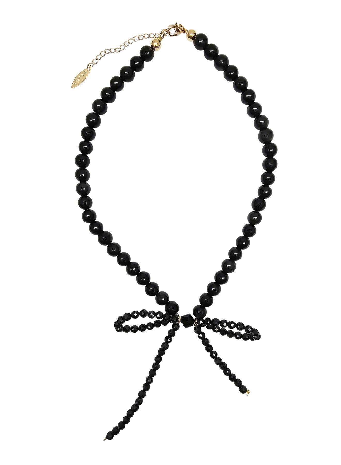 Black Obsidian Butterfly Knot Statement Necklace PN001-1