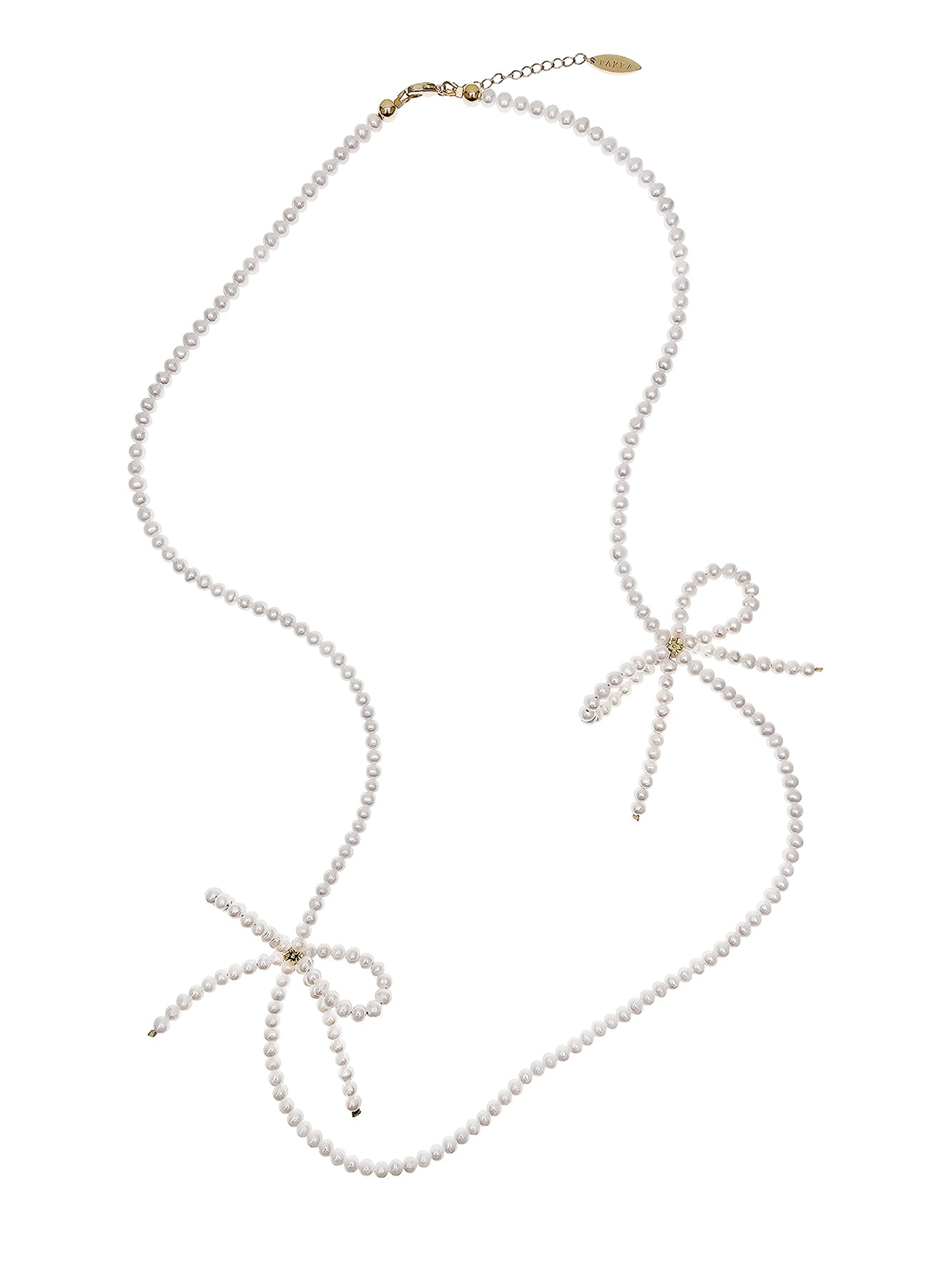 Freshwater Pearls Crafted Butterfly Knot Long Necklace PN008-1
