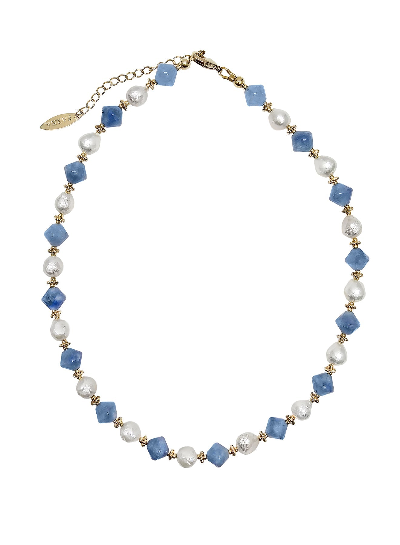 Freshwater Pearls With Blue Jade Choker Necklace PN029-0