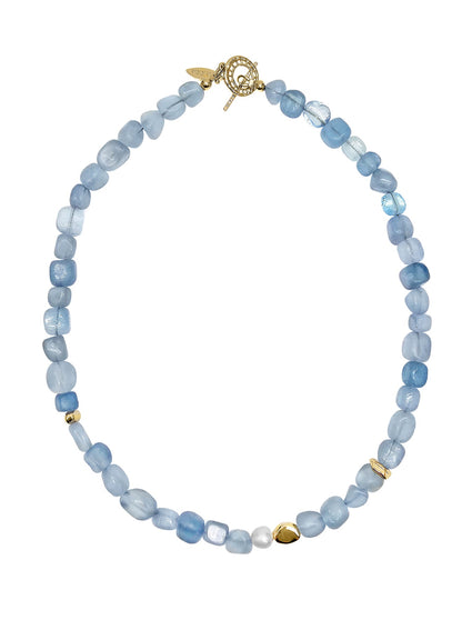 Free Style Irregular Aquamarine Modern Necklace PN027-0