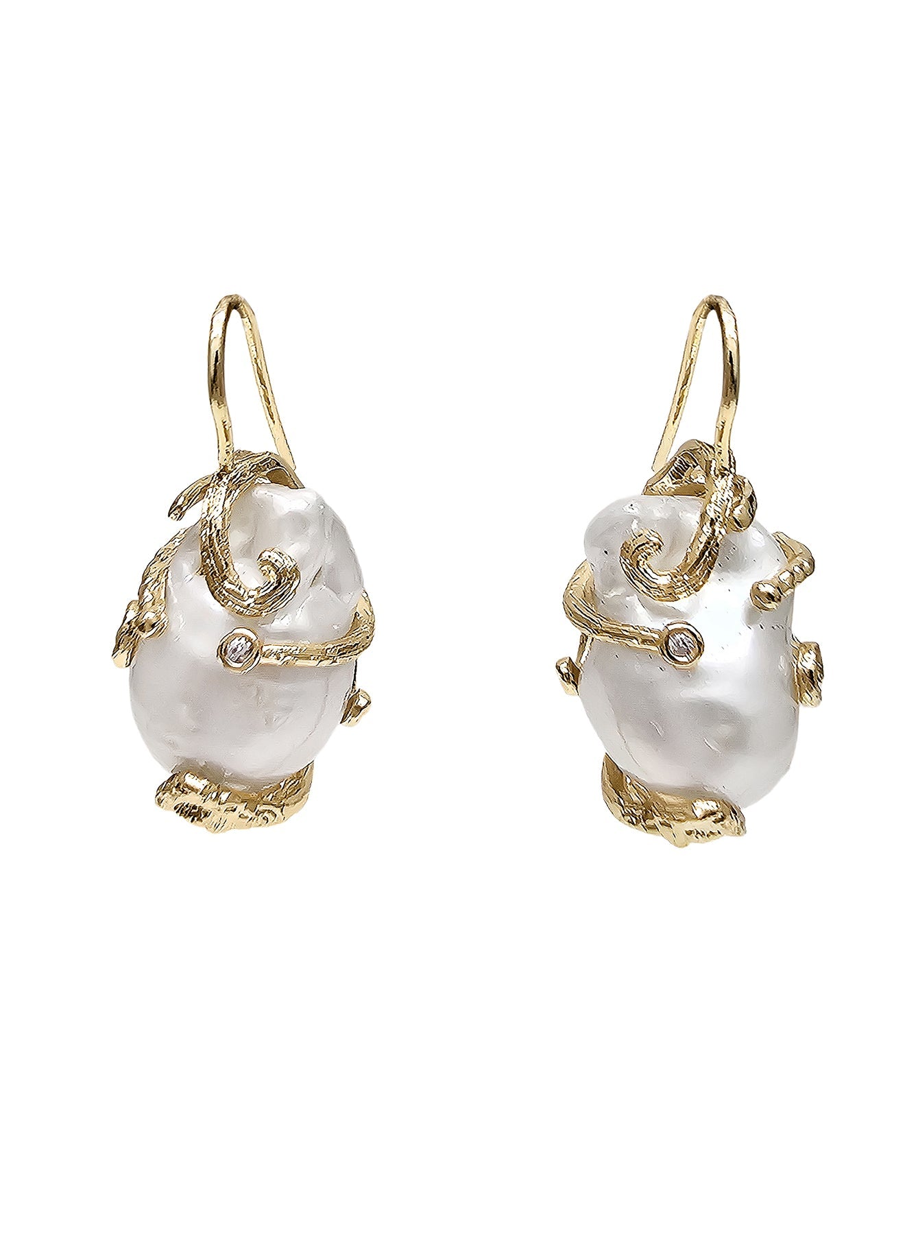 Baroque Pearls Dangle Earrings PE008-0