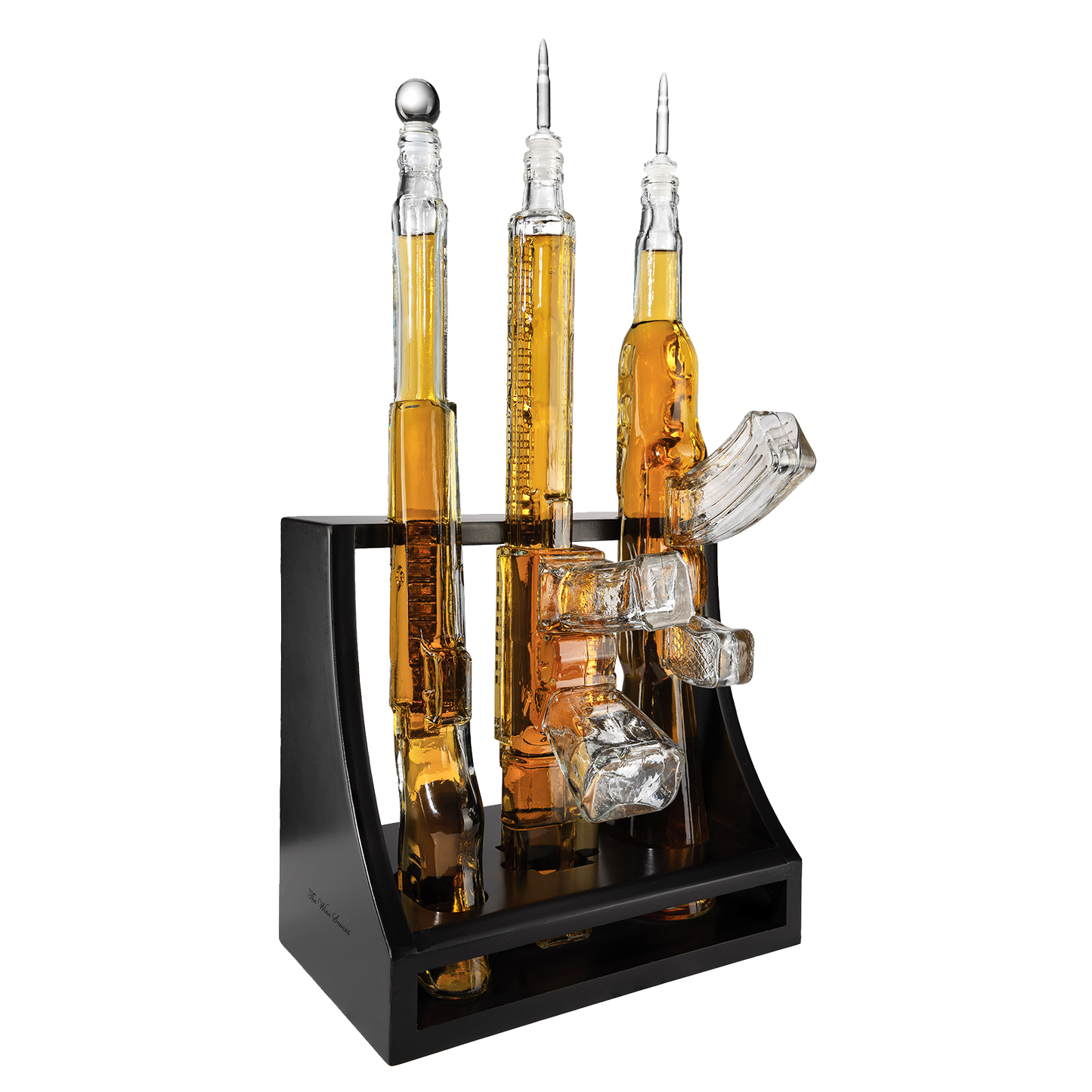 3 Gun Whiskey Decanters Set AR15, AK47, & Rifle Gun Decanter Set 1000ml by The Wine Savant - Veteran Gifts, Home Bar, Gun Lover Gifts, Tik Tok Gun Decanter, Military Gifts-0