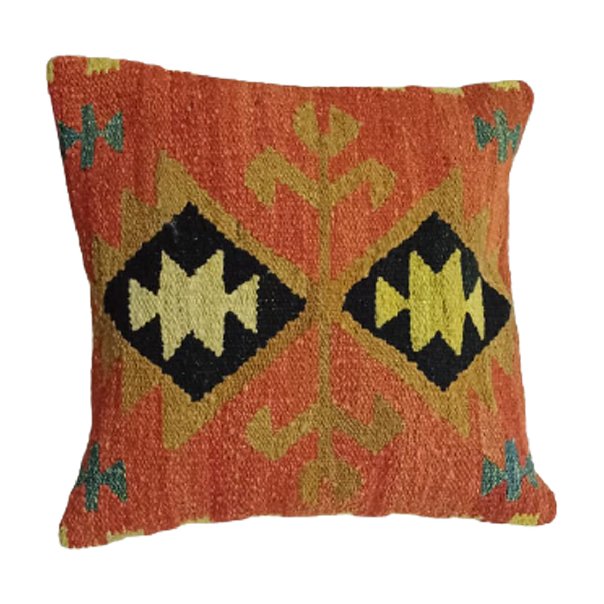Geometric -Raw -Sienna -Kilim- Cushion -Cover