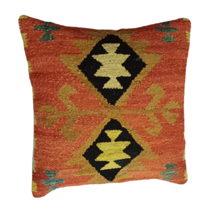 Geometric -Raw -Sienna -Kilim -Cushion -Cover