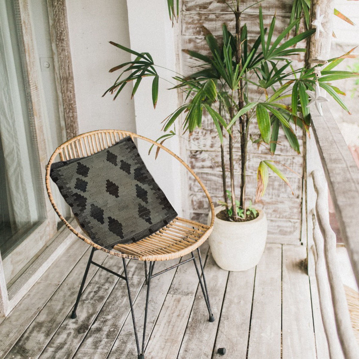 Kilim- Handwoven -Friar -Gray -Cushion- Cover