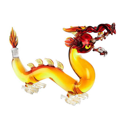 Dragon Drinking Decanter - GOT, I Drink and I Know Things - Whiskey and Wine Decanter Large 10x16" - 100% Lead-Free High Borosilicate Glass, - The Wine Savant Handblown Glass. Movie Night! (600ml)-0