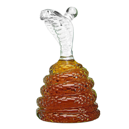 King Cobra Snake Whiskey Snake Whiskey & Wine Decanter King Cobra Snakes Liquor Decanters - Snake Bottle 500ml - The Wine Savant Snake glass decanter, Coiled Snake Holder Ornament Home Decoration - Hold Any Liquod-0