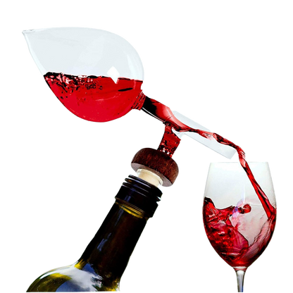 Italian Wine Aerator Decanter, Aerator Pourer, Red & White In Bottle Aerators, Makes Your Wines Taste Better, Italian Design Decanter, Whiskey & Spirits Gifts, 2x5 Inches Areadivino Aerator Clear-1