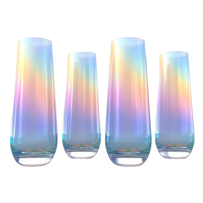 Iridescent Luster Pearl Radiance Set of 4 Wine Glasses 10oz - Radiant and Nostalgic Large Red or White Wine Glass, Entertaining An Ethereal Experience-0