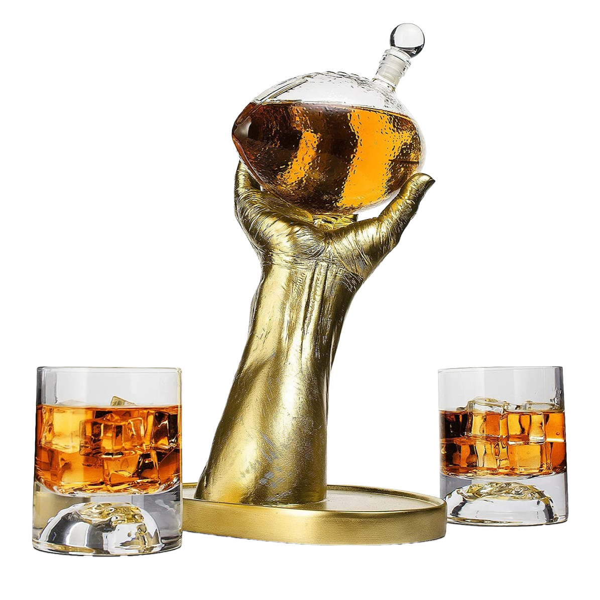 Football Decanter with 2 Football Whiskey & Wine Glasses - Perfect For Superbowl, Father's day Gift, Gift for Husband - Made for Liquor, Scotch, Whiskey and Bourbon 750ml, Rugby Gifts Clear-0