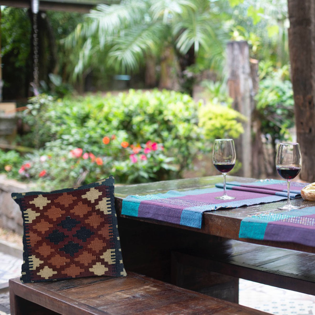 Kilim- Handwoven- Tamarind- Cushion- Cover