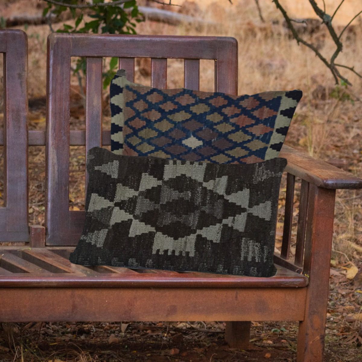 Kilim -Handwoven -Cocoa -Brown -Cushion- Cover