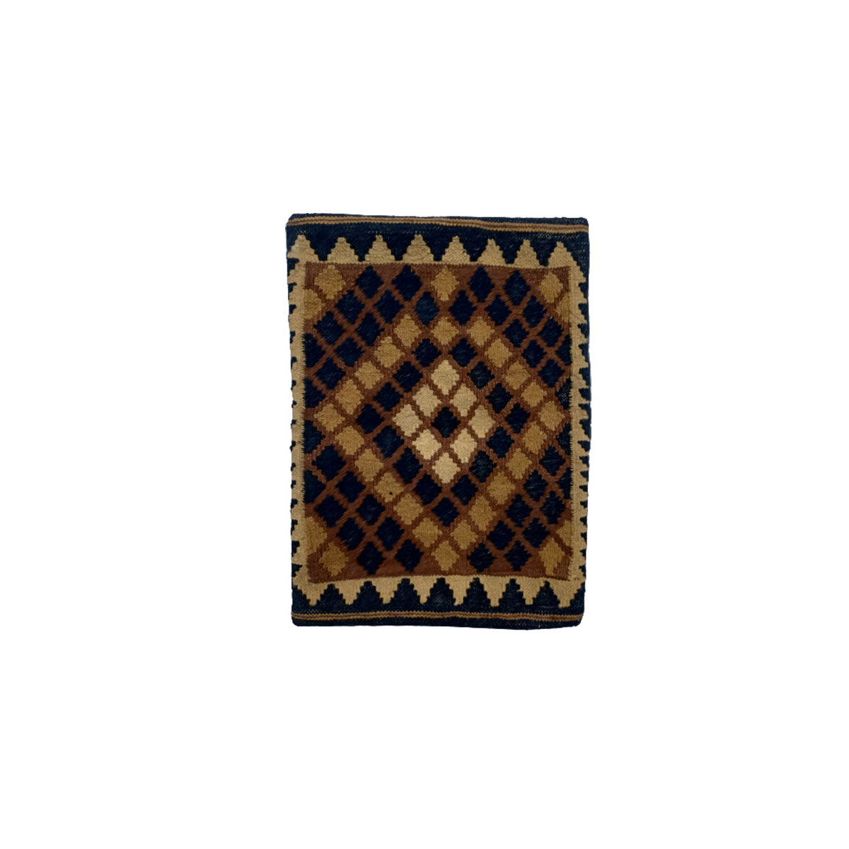 Kilim Handwoven Brown Derby Cushion Cover-1