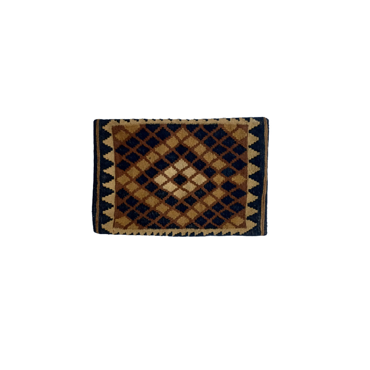 Kilim Handwoven Brown Derby Cushion Cover-2
