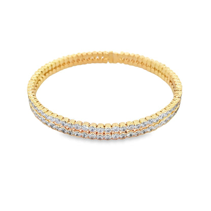 CZ Paved Stone Bangle Bracelet (B94)-0