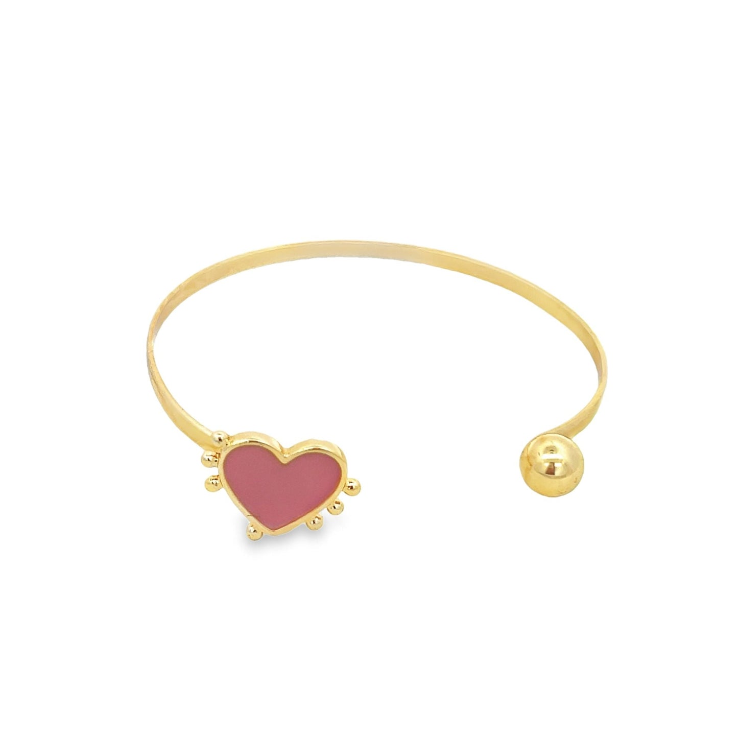 Enamel Heart Wrist Cuff Bangle Bracelet (B29)-1