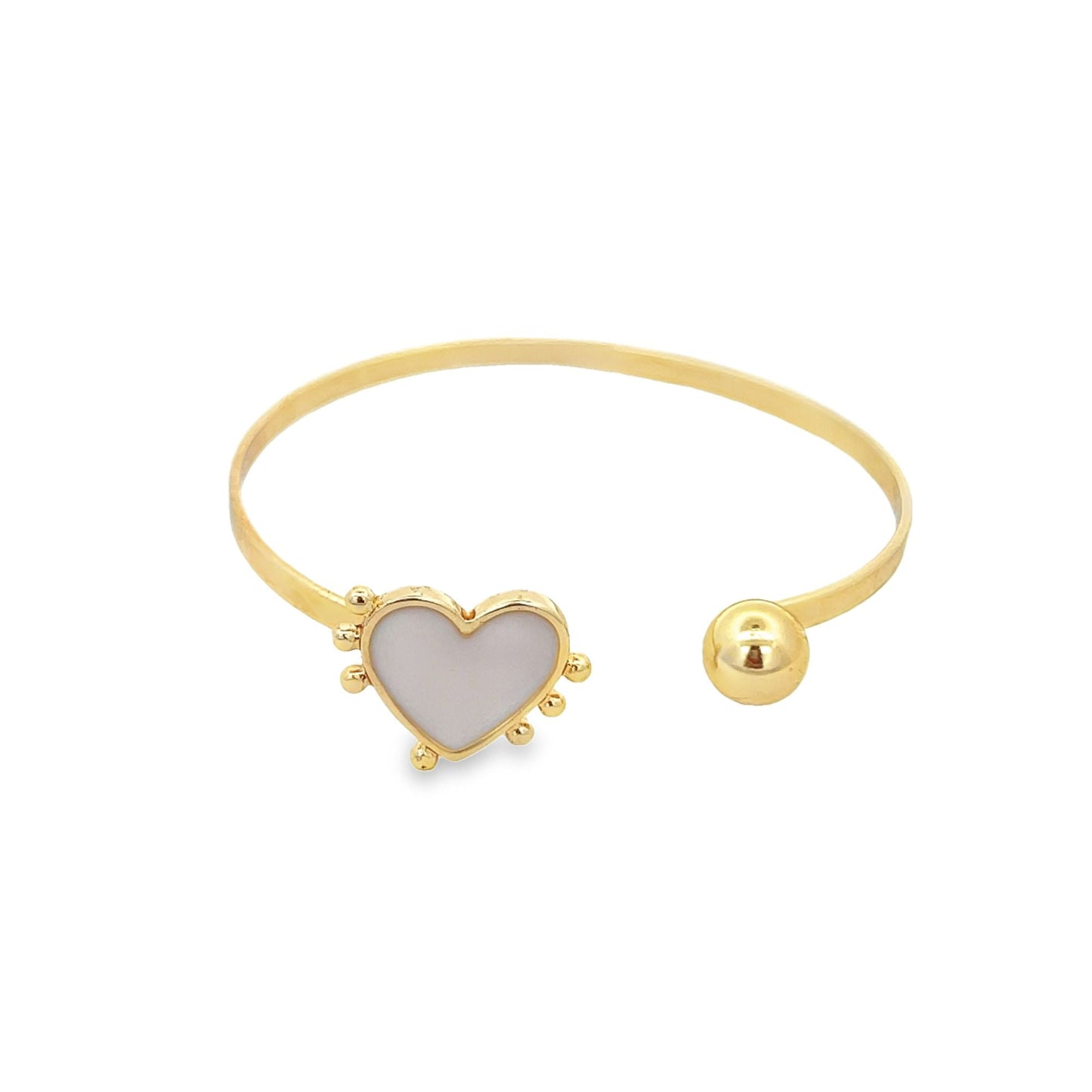 Enamel Heart Wrist Cuff Bangle Bracelet (B29)-4