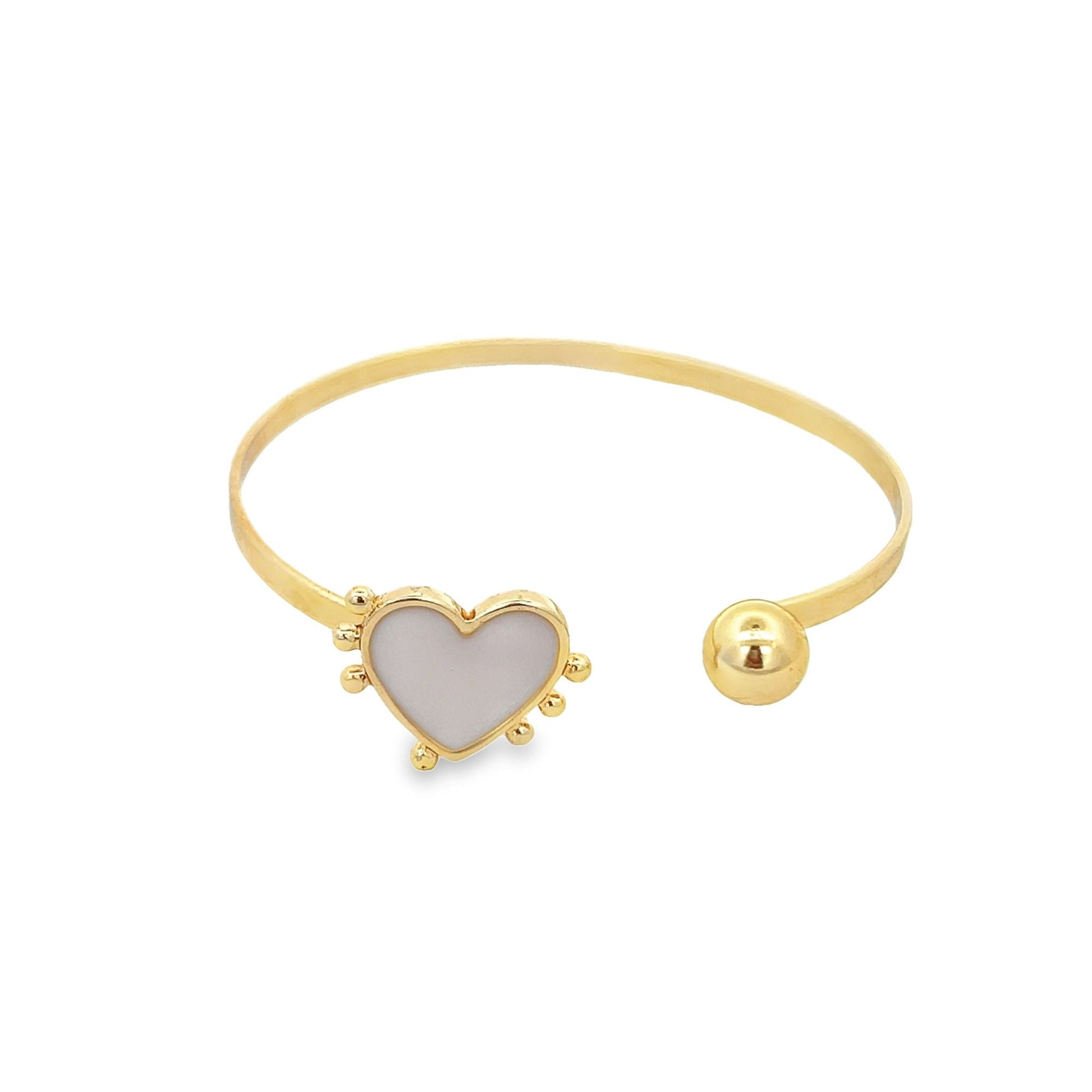 Enamel Heart Wrist Cuff Bangle Bracelet (B29)-4