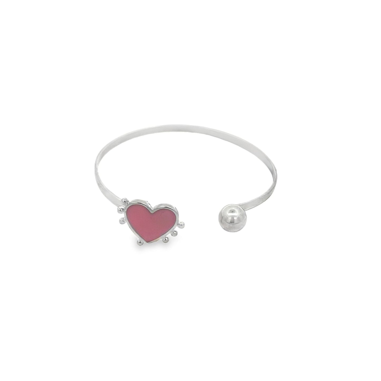 Enamel Heart Wrist Cuff Bangle Bracelet (B29)-8