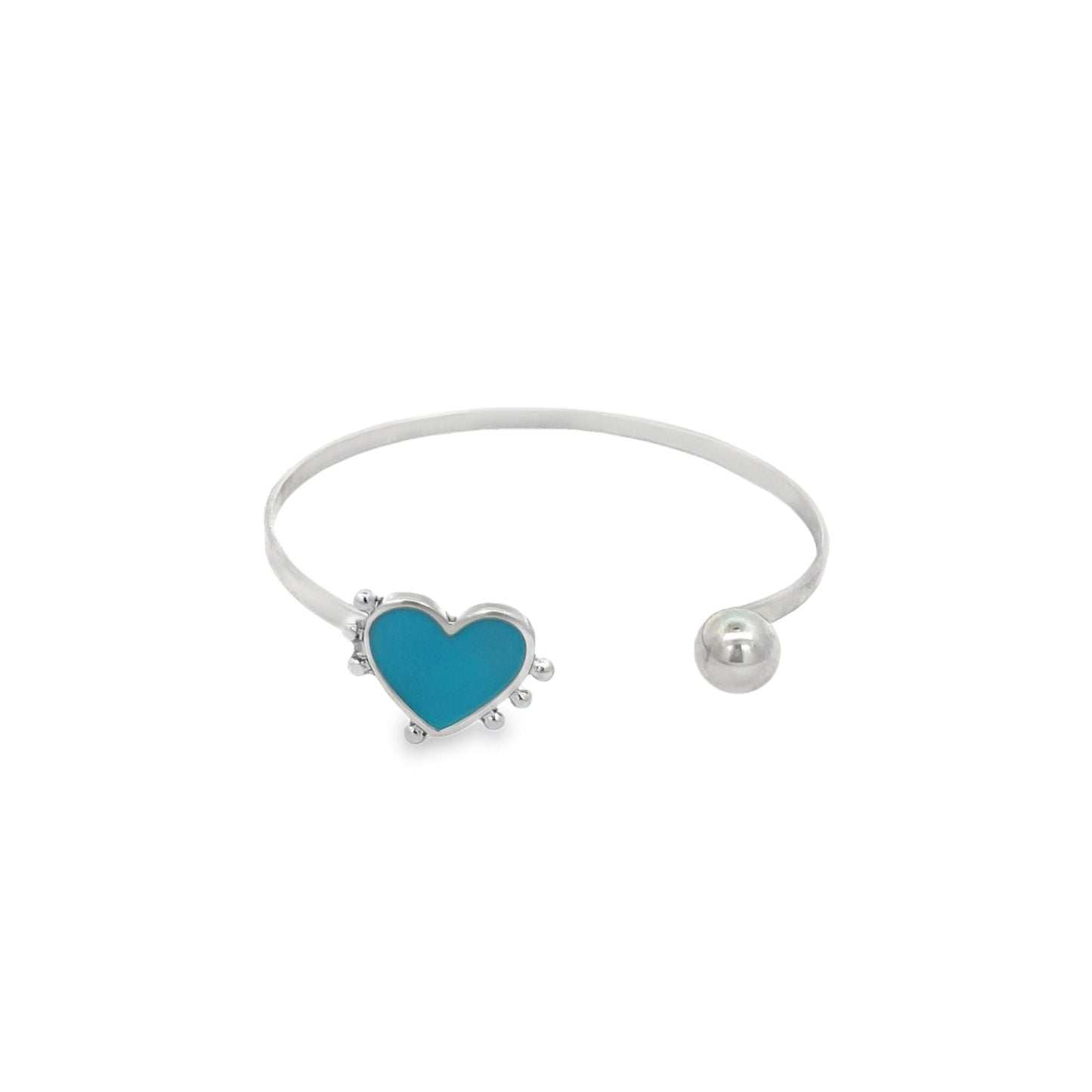 Enamel Heart Wrist Cuff Bangle Bracelet (B29)-6
