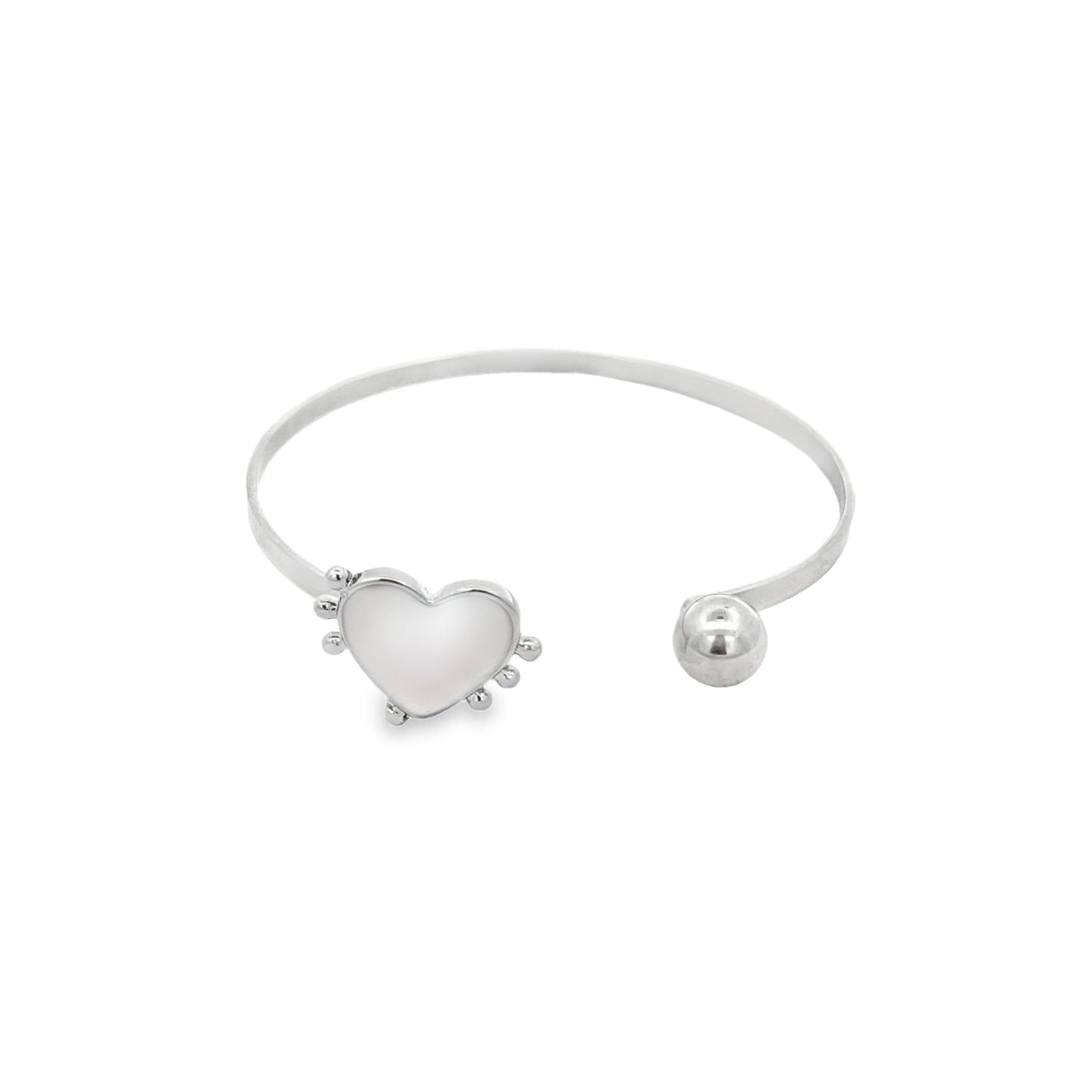 Enamel Heart Wrist Cuff Bangle Bracelet (B29)-5