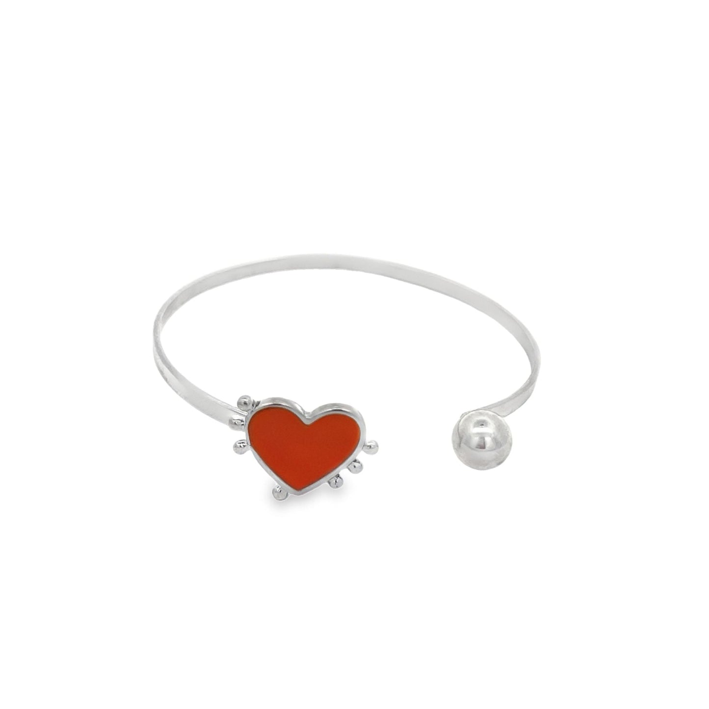 Enamel Heart Wrist Cuff Bangle Bracelet (B29)-7