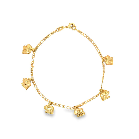 Dangle Elephant Charm Anklet (E134)-0