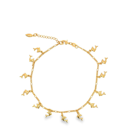 Dangle Dolphin Charm Anklet (E28)-0