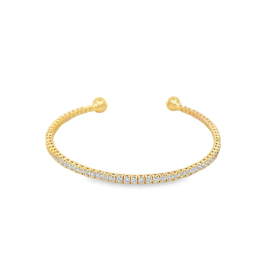 CZ Paved Slim Bangle Bracelet (B79)-0