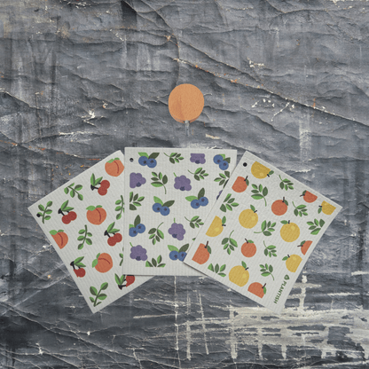 Fruity Cuties - Swedish Sponge Cloth Set + Hook-1