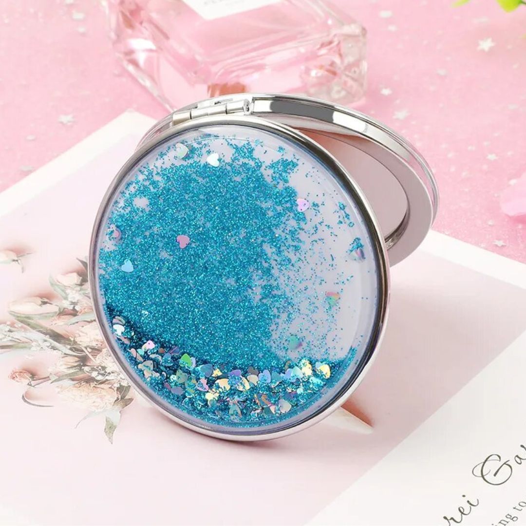 Glitter Quicksand Double-Sided Portable Mirror-0