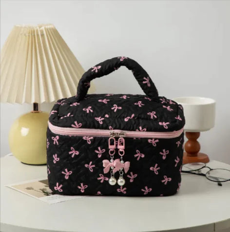Large Bow Clutch Cosmetic Bag