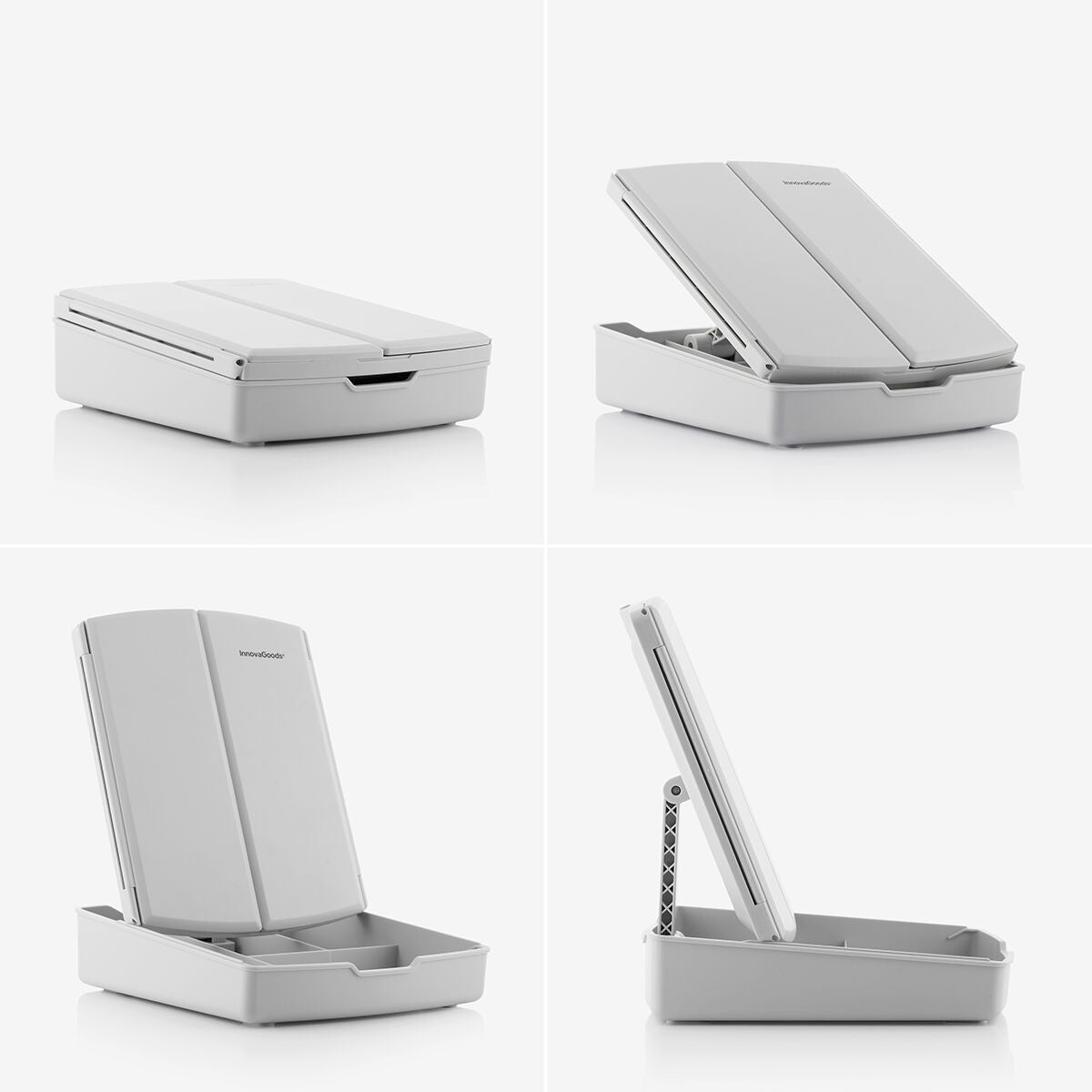 3-In-1 Folding LED Mirror with Make-up Organiser Panomir InnovaGoods-5