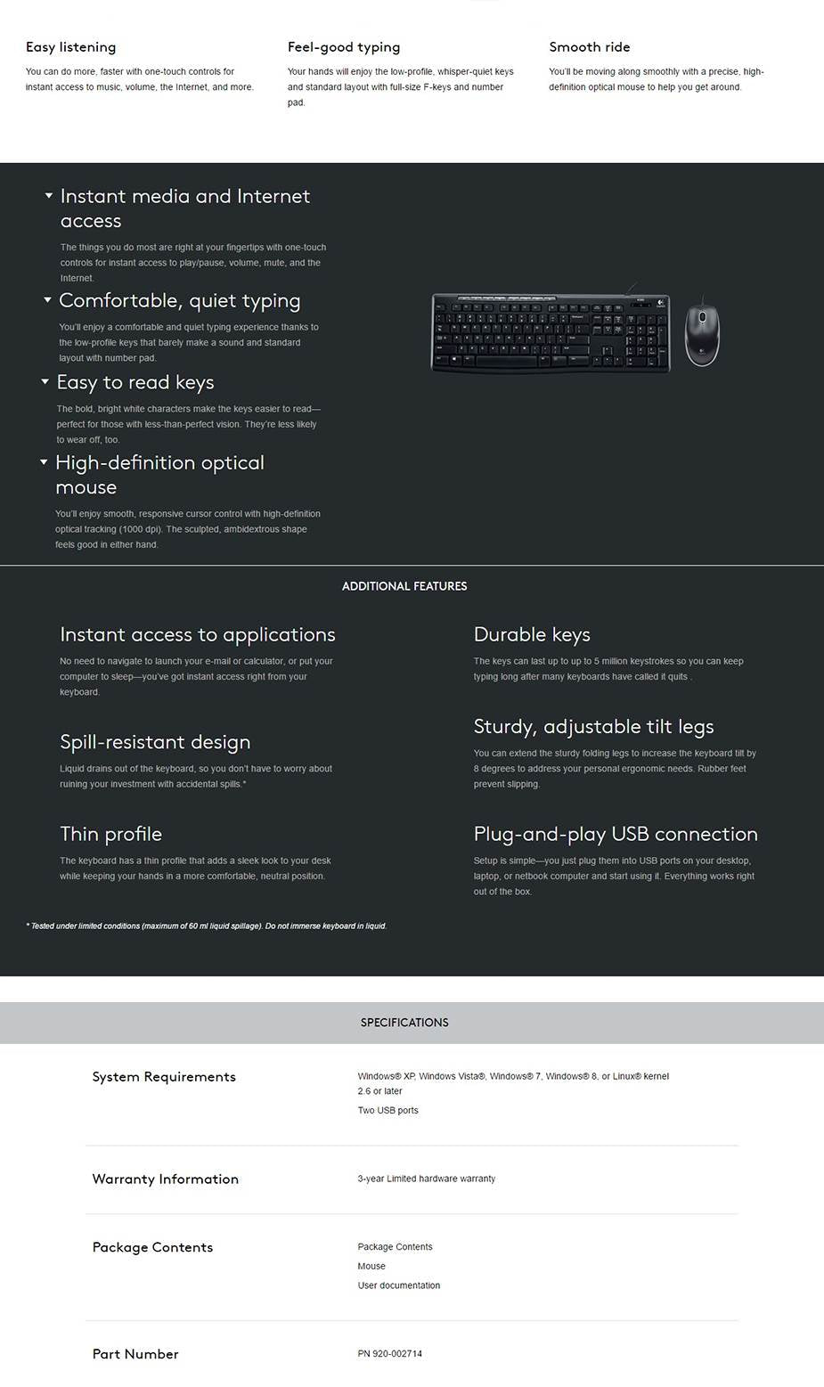 NNEDSZ MK200 Media Keyboard Mouse (920-002693)-1