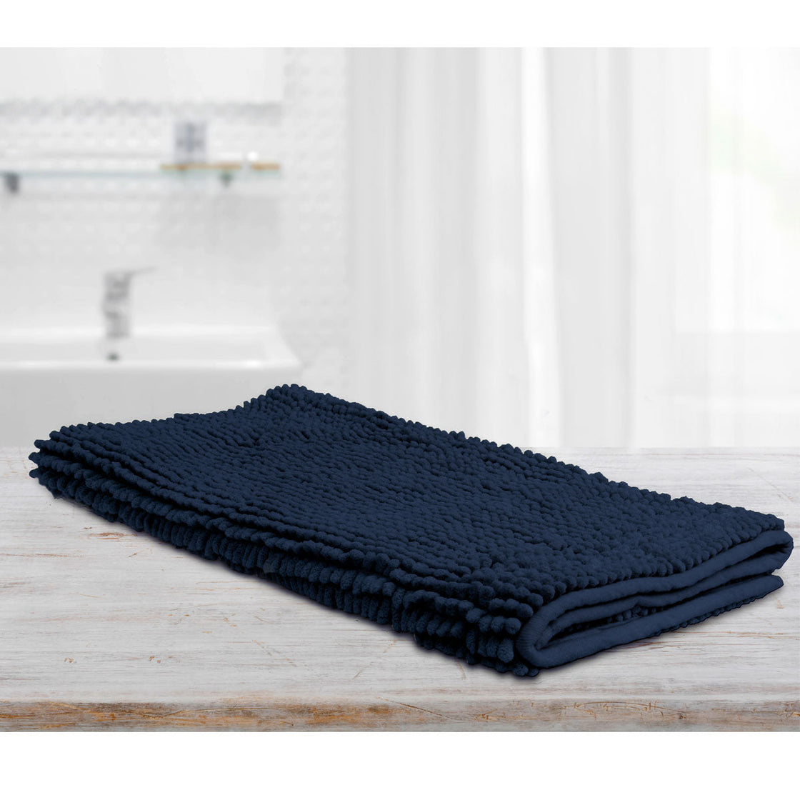 NNEDSZ Toggle Microfiber Bath Mat Large Navy-0