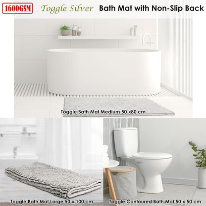 NNEDSZ Toggle Microfiber Bath Mat Large Silver-1