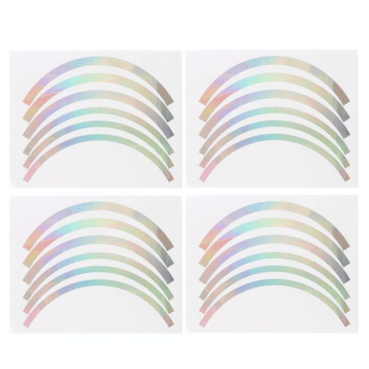 Blue Wheel Hub Sticker Set for Scooter / Bike / Electric Vehicle 2 Pcs - Silver Colorful-0