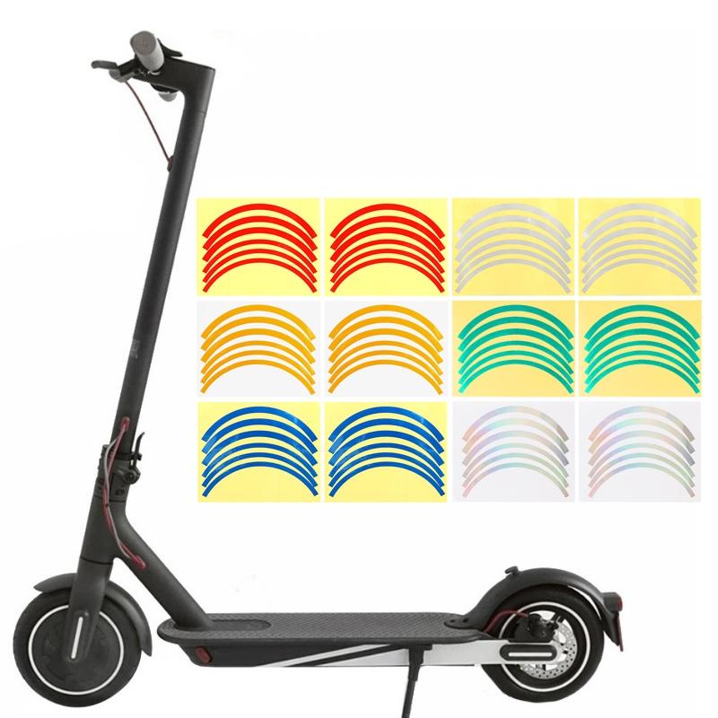 Blue Wheel Hub Sticker Set for Scooter / Bike / Electric Vehicle 2 Pcs - Silver Colorful-2