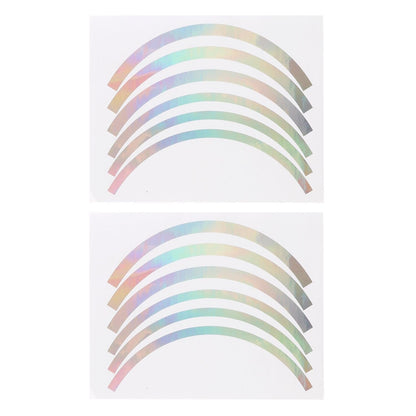 Blue Wheel Hub Sticker Set for Scooter / Bike / Electric Vehicle 2 Pcs - Silver Colorful-3