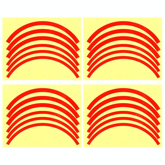 Blue Wheel Hub Sticker Set for Scooter / Bike / Electric Vehicle 2 Pcs - Red-0