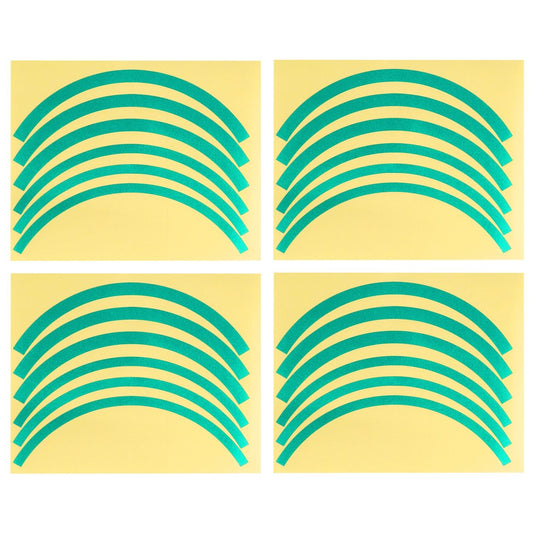 Blue Wheel Hub Sticker Set for Scooter / Bike / Electric Vehicle 2 Pcs - Green-0