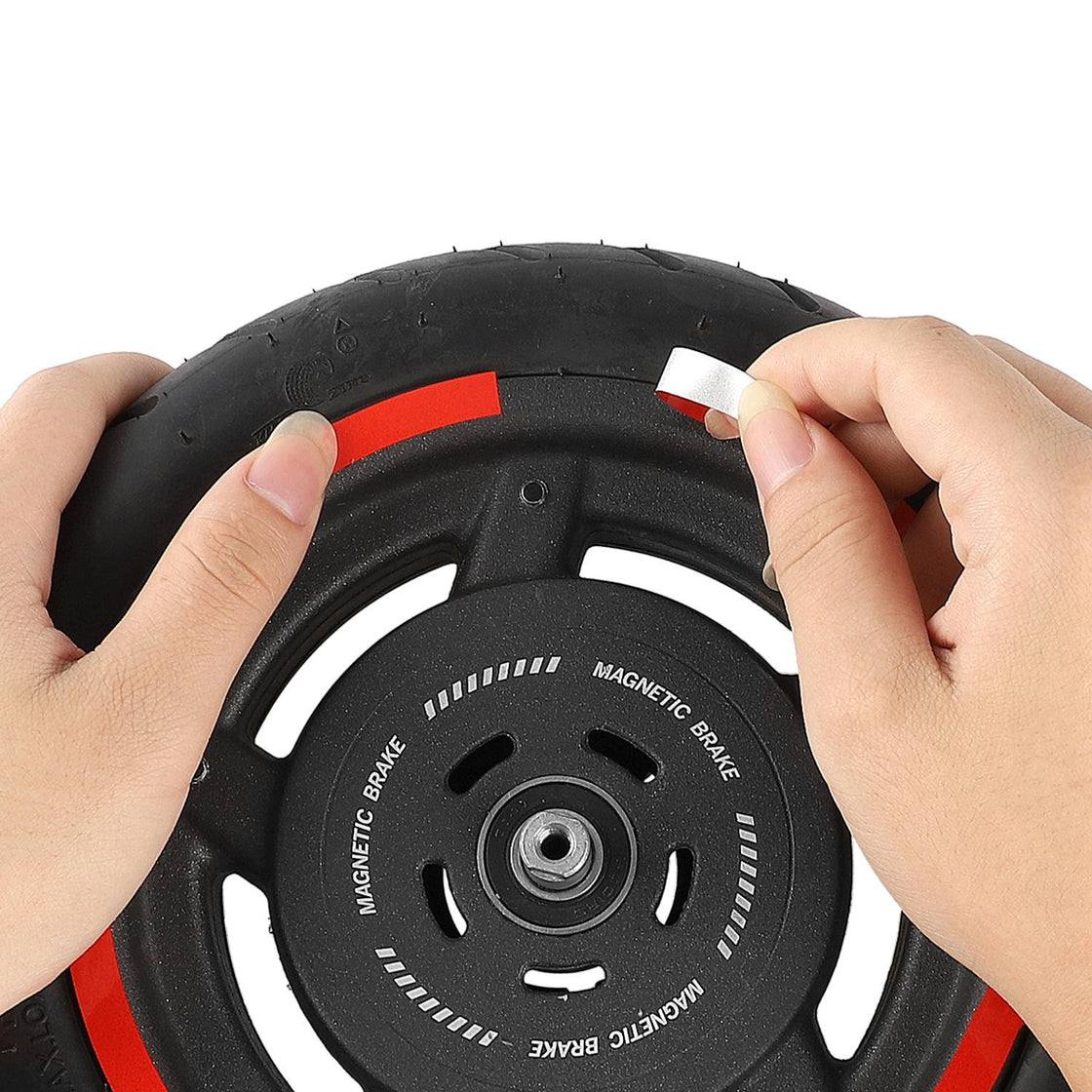 Blue Wheel Hub Sticker Set for Scooter / Bike / Electric Vehicle 2 Pcs - White-4