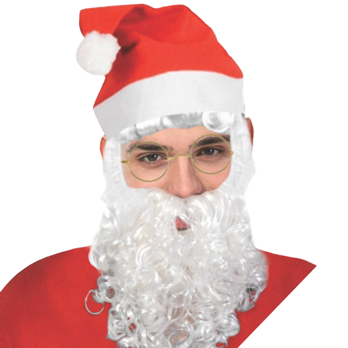 NNEDSZ Adult Mens Santa Claus Hat & Beard Set Christmas Xmas Kit-0