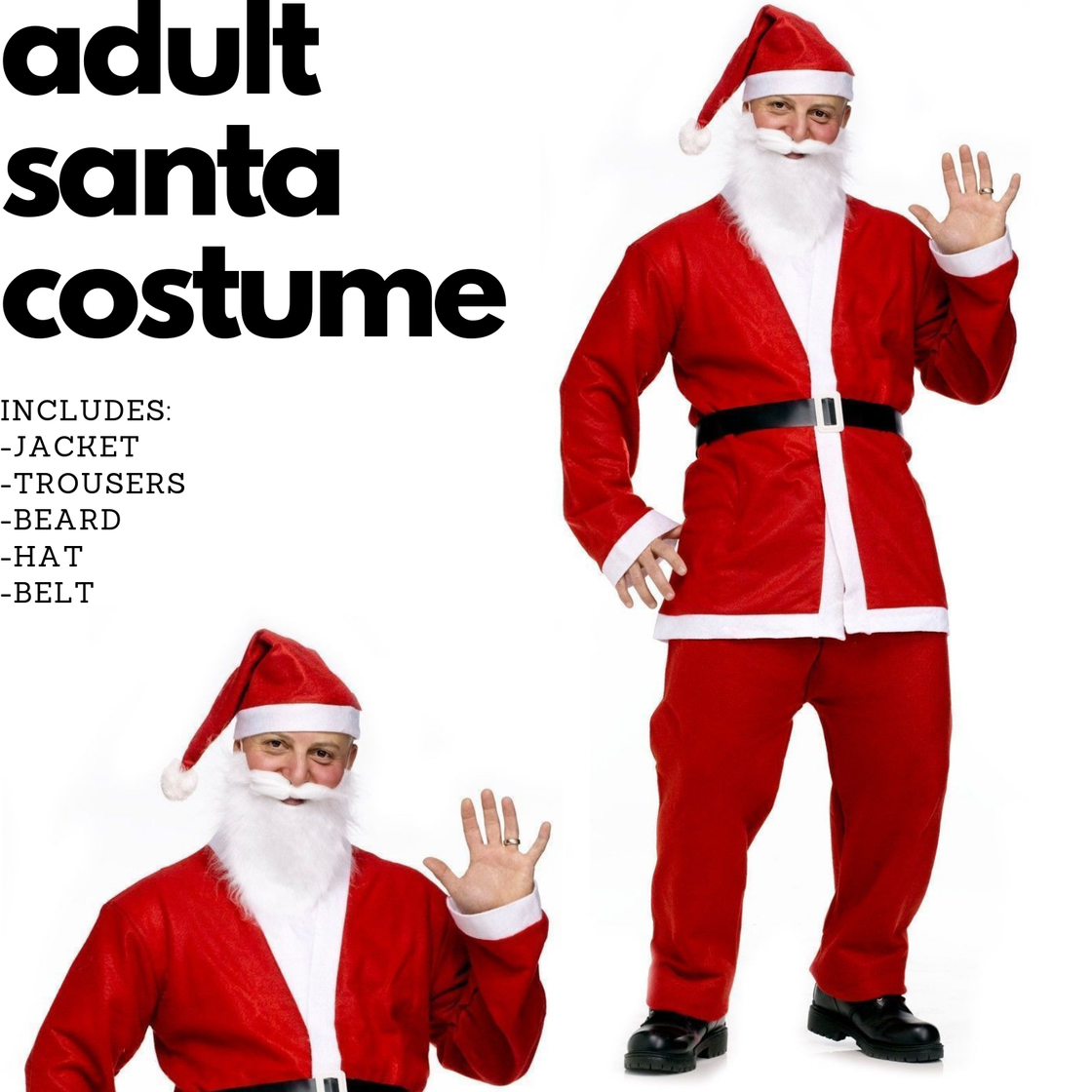 NNEDSZ ADULT SANTA CLAUS COSTUME Suit Father Xmas Party Outfit Father Christmas-1