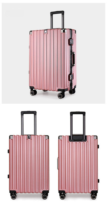 NNEDSZ Aluminum Alloy Hard-Shell Suitcase with TSA Lock -20" Spinner Luggage in Pink-1