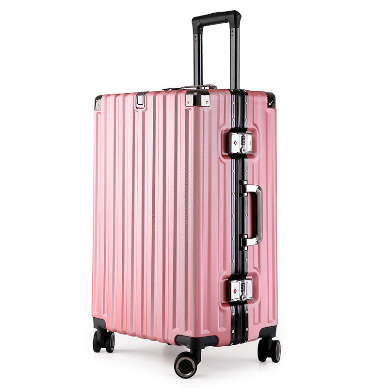 NNEDSZ Aluminum Alloy Hard-Shell Suitcase with TSA Lock -22" Spinner Luggage in Pink-0