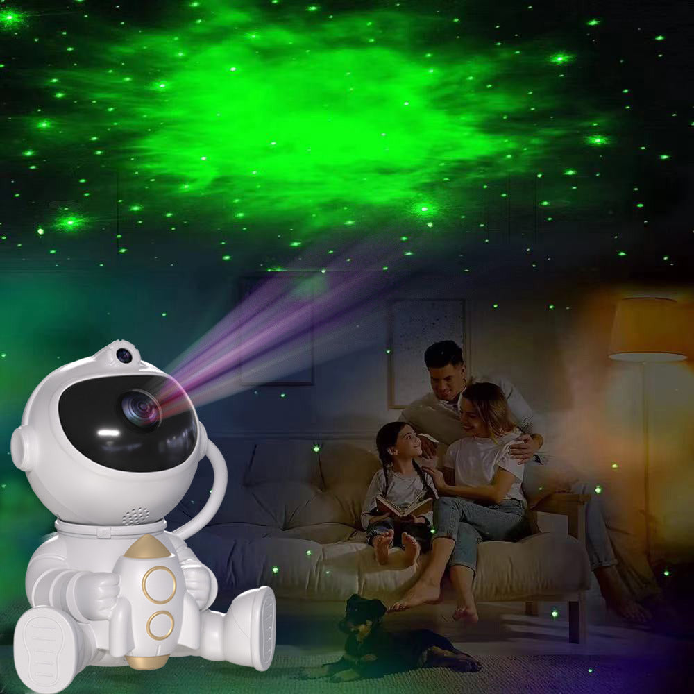 NNEDSZ Astronaut Galaxy Projector Night Light with Remote Control(Rocket)-1