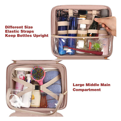 Black Multifunctional Travel Toiletry Organizer with Hanger and Large Storage Capacity-3