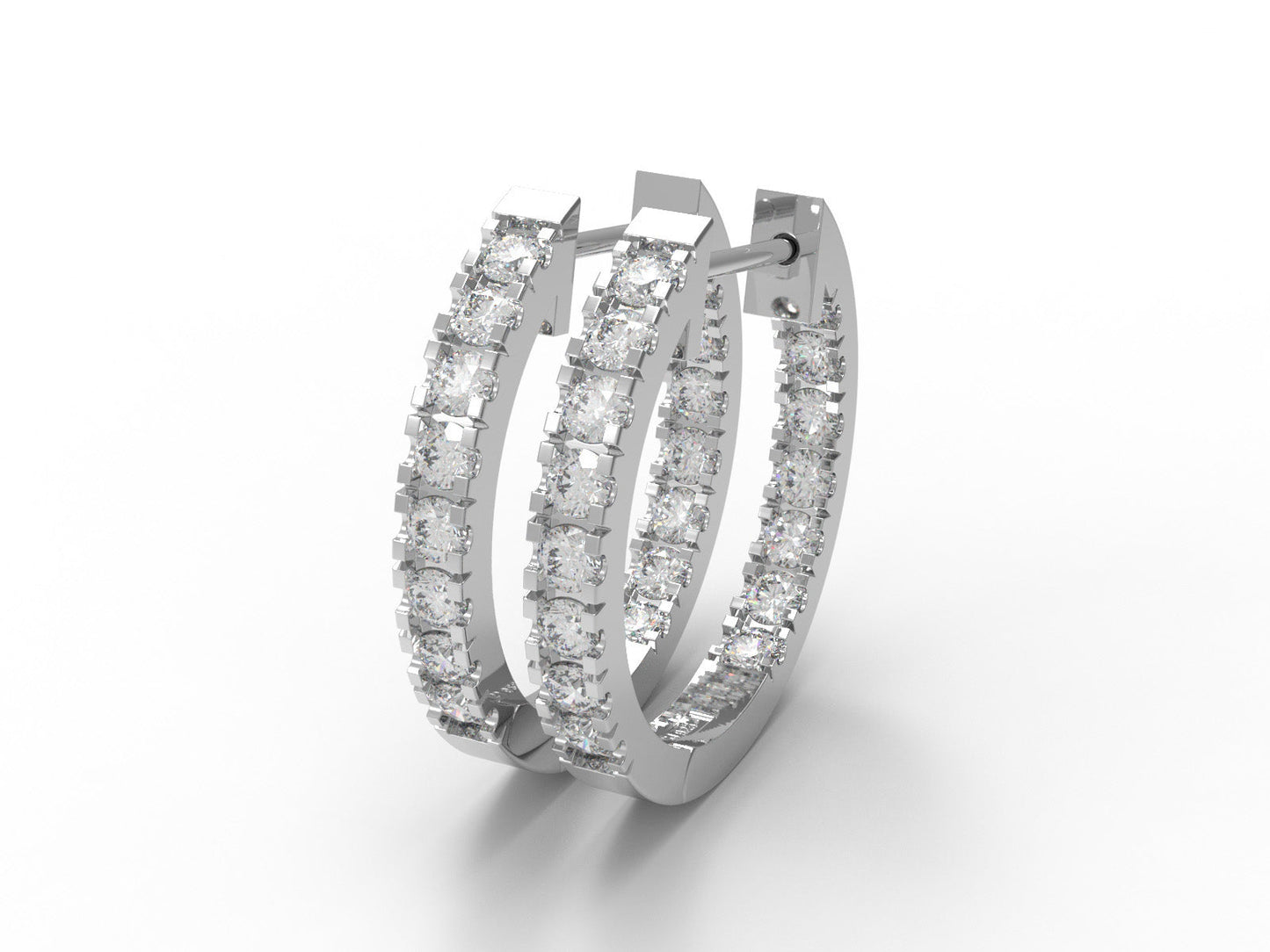 Inside-Out Moissanite Hoop Earrings – 14k Yellow Gold-4